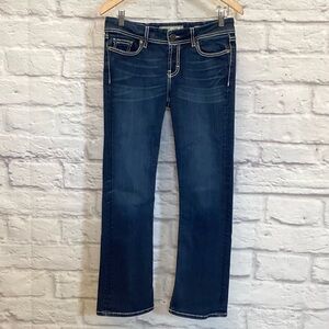 BKE Women's Boot Cut Jeans - Dark Blue